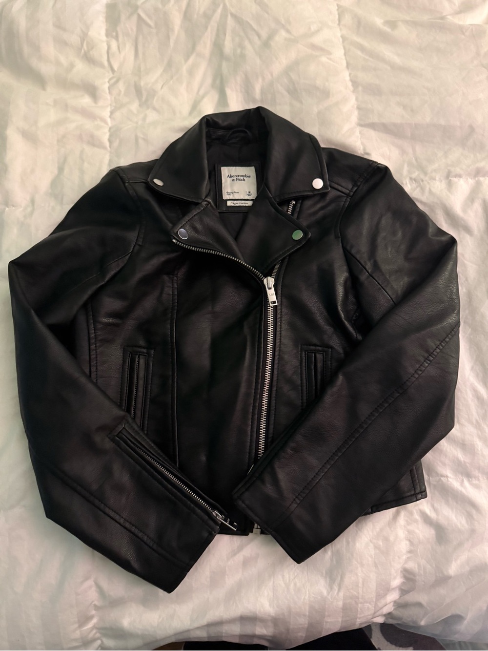Abercrombie & Fitch Black Faux Leather Moto Jacket